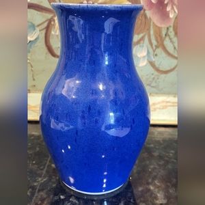Blue Speckled Hickory Hill Vase Made by Daniel Marley 1996 Seagrove, NC